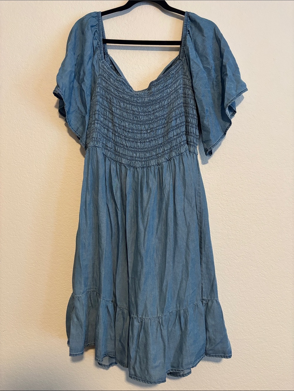 Sweet Wanderer Blue Smocked Mini Dress